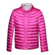 Baldinini Reversible down jacket in fuchsia nylon Pink, Dam
