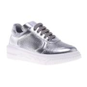 Baldinini Sneaker in silver nappa leather Gray, Dam