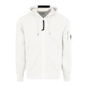 C.p. Company Vit Zip Up Hoodie White, Herr