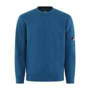 C.p. Company Blå Crew Neck Tröja Uppgradering Blue, Herr