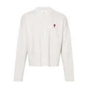 Ami Paris Round-neck Knitwear White, Herr