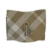 Burberry Polyester Check Wallet Beige, Dam