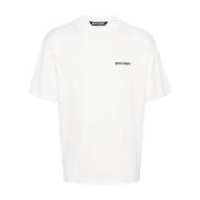 Palm Angels Vit Logo Print Crew Neck T-shirt White, Herr