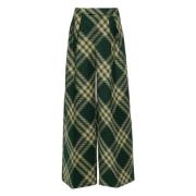 Burberry Wide Trousers Green, Dam
