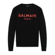 Balmain Sweatshirt med logotryck Black, Herr