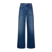 Tory Burch Wide Jeans Blue, Dam