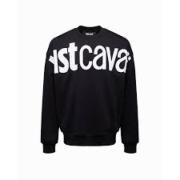 Just Cavalli Svart Bomullsweatshirt med Maxi Logo Black, Herr
