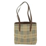 Burberry Vintage Pre-owned Canvas axelremsvskor Beige, Dam