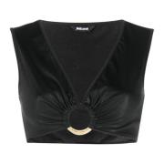 Just Cavalli Sleeveless Tops Black, Dam