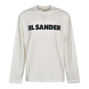 Jil Sander Herr Porslin Bomull Logo T-Shirt Gray, Herr