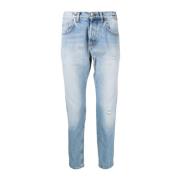 Eleventy Straight Jeans Blue, Herr