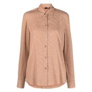 Pinko Long Sleeve Tops Brown, Dam