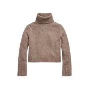 Polo Ralph Lauren Brun Melange Wool-Cashmere Roll Neck Tröja Brown, Da...