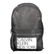 Calvin Klein Svart Polyester Ryggsäck med Laptopfack Black, Herr