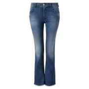 Emporio Armani Trendiga Fransade Flare Jeans Blue, Dam