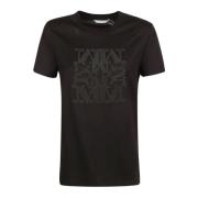 Max Mara Bomull Jersey T-shirt Black, Dam