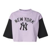 New Era Yankees MLB Lifestyle Lila Crop Tee Purple, Dam