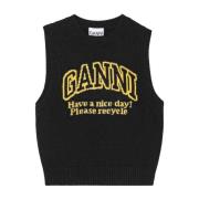 Ganni Vests Black, Dam