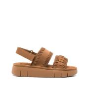 Mou Flat Sandals Brown, Dam