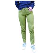 Islow Clara Randig Stretch Bomullsbyxa Green, Dam