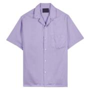 Portuguese Flannel Short Sleeve Shirts Purple, Herr