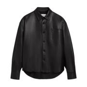 Ami Paris Leather Jackets Black, Herr