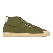 Saint Laurent Gröna Sneakers med Guldinskrift Green, Herr