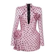 Balmain Polka Dots Kort Tryckt Klänning Multicolor, Dam