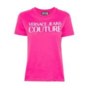 Versace Jeans Couture Fuchsia Logo T-shirt Pink, Dam