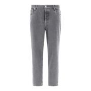 Brunello Cucinelli Grayscale Straight Denim Jeans Gray, Herr