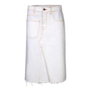 Tory Burch Denim Skirts White, Dam