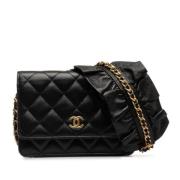 Chanel Vintage Pre-owned Laeder crossbodyvskor Black, Dam