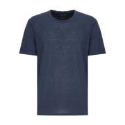 120% Lino T-Shirts Blue, Herr