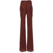 Rick Owens Wide Trousers Brown, Dam
