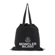 Moncler Lättvikt Nylon Dragsko Tote Väska Black, Herr