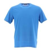 Herno Stilfull Crepe T-Shirt för Män Blue, Herr