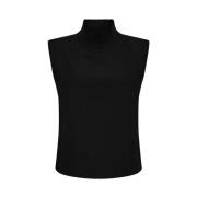 Co'Couture Ribbad Turtleneck Vest Black, Dam