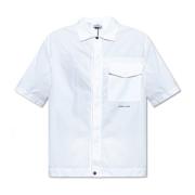 Stone Island Skjorta med logotyp White, Herr