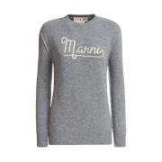 Marni Logo Sweater Straight Fit Ss22 Gray, Dam