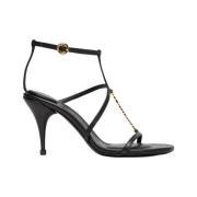 Jacquemus Eleganta lädersandaler Black, Dam