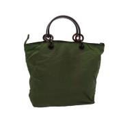 Prada Vintage Pre-owned Nylon handvskor Green, Dam