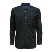 Comme des Garçons Svart Skjorta med Blå Detaljer Black, Herr