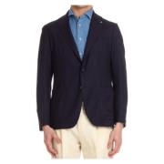 Tagliatore Blå Ull Slim Fit Jacka Blue, Herr