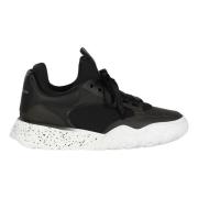 Alexander McQueen Svarta läder Court Trainers Black, Herr