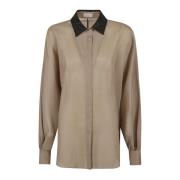 Brunello Cucinelli Långärmad skjorta Brown, Dam