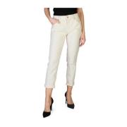 Pepe Jeans Cropped Trousers White, Dam