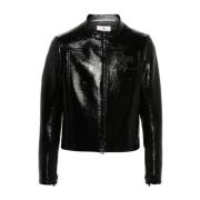 Courrèges Leather Jackets Black, Herr