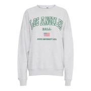 Ball Vit Melange Sweatshirt med Cool Print Gray, Dam