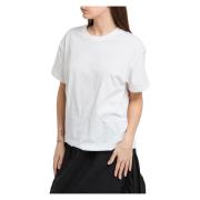 Manila Grace Vit Bomull Half Sleeve T-shirt White, Dam