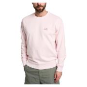 C.p. Company Ribbad Crew Neck Sweatshirt Pink, Herr